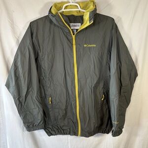 Men’s Columbia Charcoal and Lemon Omni-Shield Waterproof Windbreaker with Hood